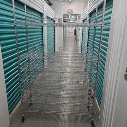 Chrome Rolling Rack with Wheels