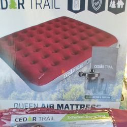 Queen Air Mattress with Pump & 2-Person Dome Tent