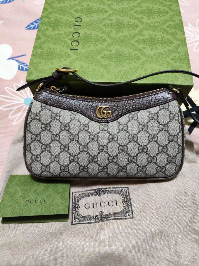 GG Ophidia Mahjong Bag Underarm Bag Tote Small Women's Ebony/Brown