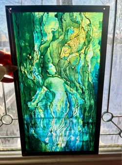 Louis Comfort Tiffany's THE MERMAID Glass Suncatcher, Reproduction FMNH Vintage