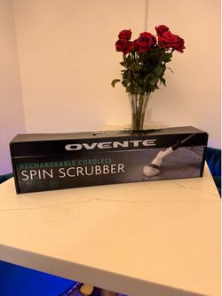 Ovente Rechargeable Cordless Spin Scrubber - Power Cleaning Brush Kit