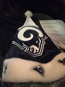 Rams Santa Christmas hat