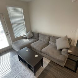 Gray Two-Piece Sectional With Chaise