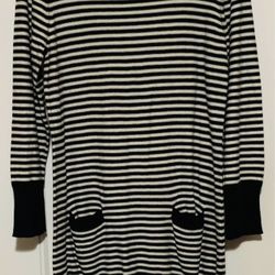 Striped Turtleneck Sweater Dress 