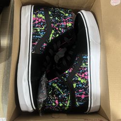 High Top Vans w Paint Splatter Design 