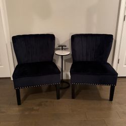 Velvet Accent Chairs + Table Set – $125 OBO 