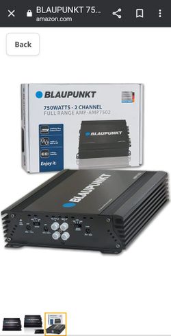 Blaupunkt AMP7502 750W 2-Channel Car Amplifier - 160W RMS X 2, Full-Range, Compact Design