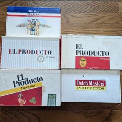 Five Empty Cigar Boxes 
