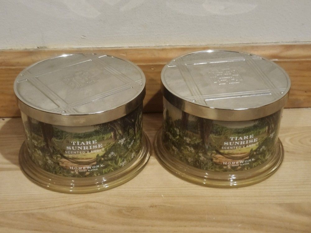 BRAND NEW HOMEWORX SLATKIN & CO TIARE SUNRISE 18 OZ CANDLE