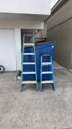 Two Werner fiberglass ladders
