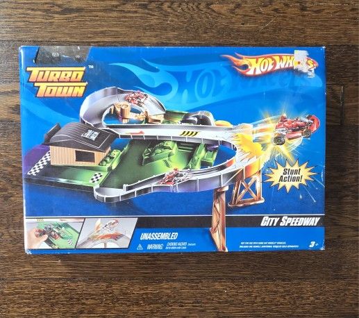 New Hot Wheels Turbo Town City Speedway Blue Car