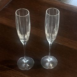 Vintage Crystal Champagne Toasting Flutes...