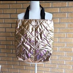 Victoria Secret Quilted Metallic Rose Gold Tote