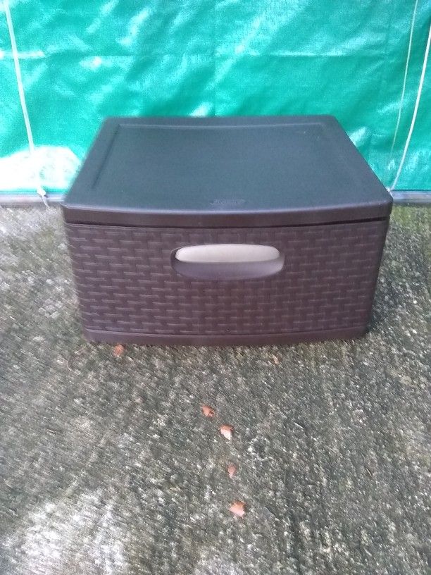 Sterilite" Plastic Storage Box. 20"W X 18"L X  10"H.