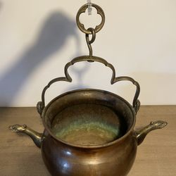Art Nouveau Copper Cauldron with Figural Bronze Mounts – Decorative Vessel (1890–1910)