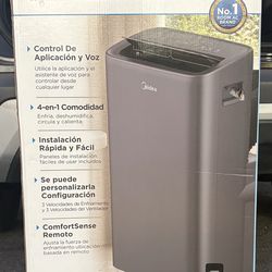 Brand New! Midea 10,000 BTU Smart Portable Air Conditioner with heat, New, Covers up to 450 Sq. ft., Gray, MAP10HS1XWGR-T