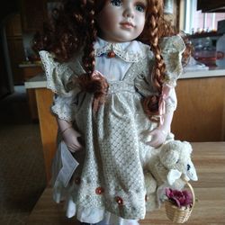 Beautiful Duck House PORCELAIN  DOLL