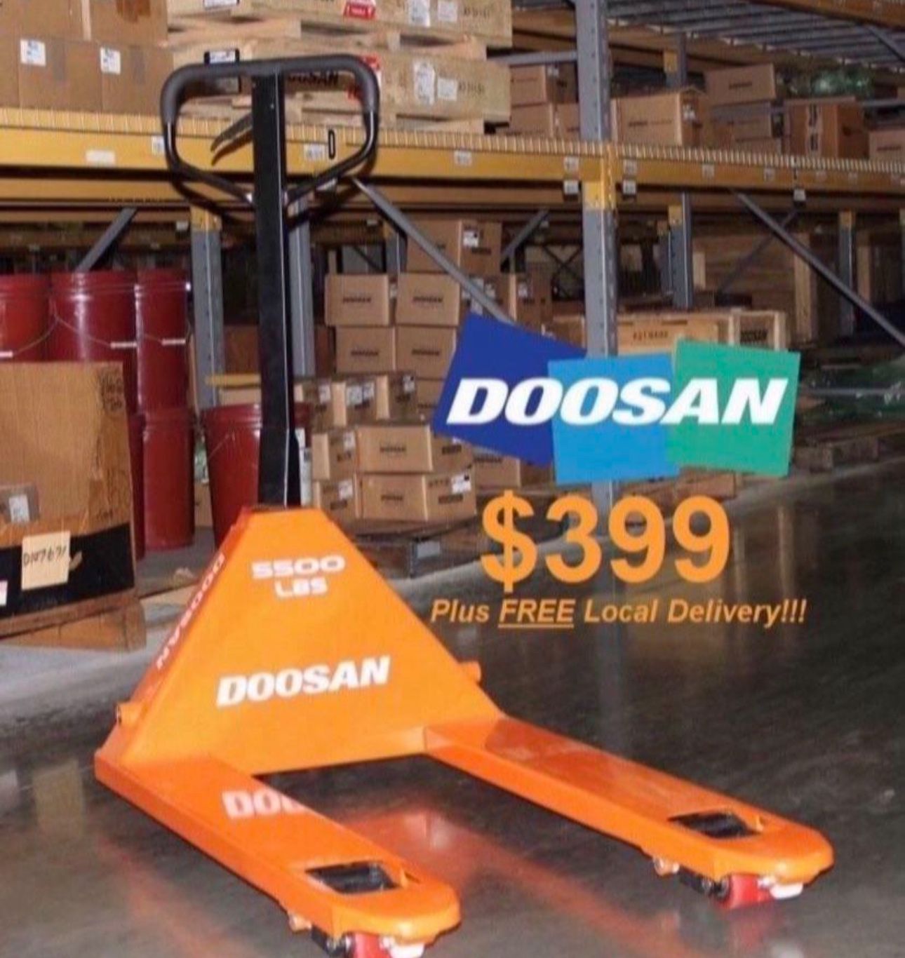 New Doosan 5,500 lb. Capacity Manual Pallet Jacks (Forklift)