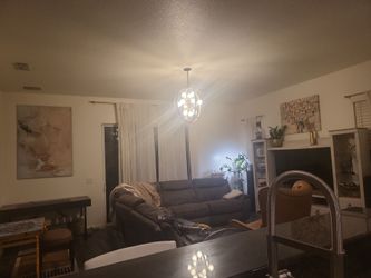 Grey sectional. Power recline is not functiining. Needs cleaning