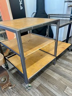 Vintage Metal and Wood Record Player/Cart