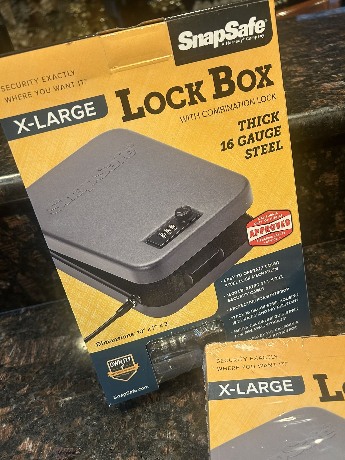 SNAP SAFE, Lock Box, X-Large, Secures You Tools/Valuables, Includes Security Cable,