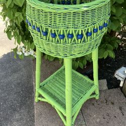 Decorative Wicker Plant Stand