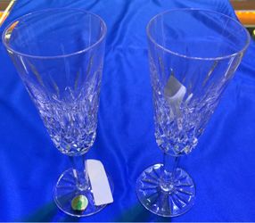 Pair of 7.3” Tall Waterford Crystal Flutes, perfect Condition!