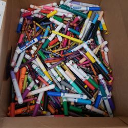 Free Box Of Used Crayons and Marker free