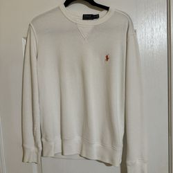 Polo Ralph Lauren Double Knit Viscose White Sweatshirt Sweater 