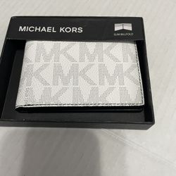 Michael Kors Silver Logo Billfold wallet Mens
