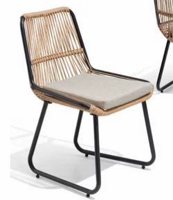 Crestlive Products 2-Piece Modern Boho Outdoor Patio Dining Chairs W/ 2''Thick Cushion Beige