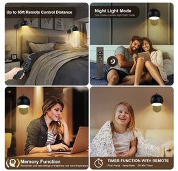 Brand new In box set of 2 plug in dimmable wall sconces with remote