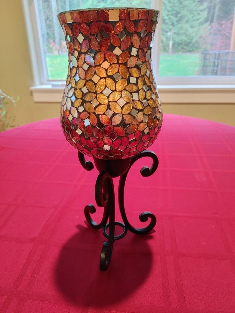 Mirrored Mosaic Candle Holder