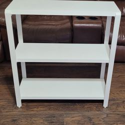 White 3-Tier Bookshelf / Bookcase - Metal & Wood