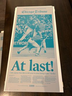 Cubs World Series press plate