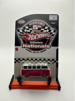 2005 Hot Wheels PINK VW VOLKSWAGEN MICROBUS 5th Nationals Convention 1/3500