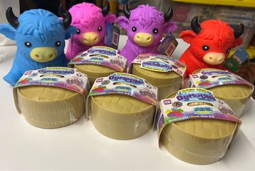 Squishy DUMPLING toy and squeeezy COW toy