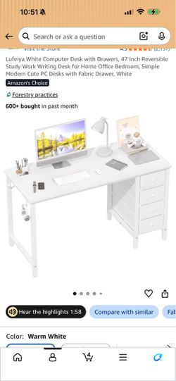 2 WHITE COMPUTER DESK WITH DRAWERS AVAILABLE