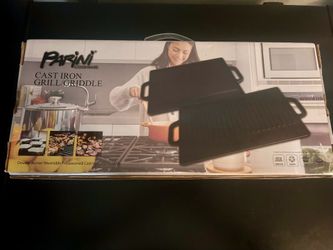 Parini Cast Iron Reversible Grill/griddle 18”x9.4”