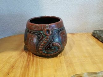 Vintage Marajoara Red Clay Brazilian Pottery