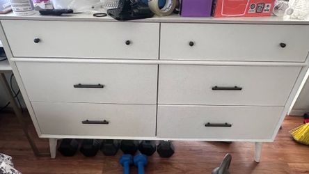 Living Spaces white dresser