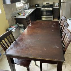 Brown Wooden Dining Table 