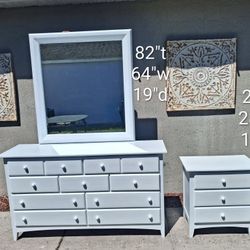 Solid Wood Bassett Dresser Set W/ Mirror