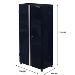 Husky Metal System 36 in. W x 73 In. H x 19 in. D 22-Gauge 3- Shelf Steel Freestanding Cabinet in Black