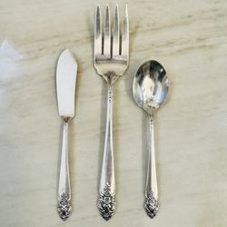 3pc ONEIDA Distinction Silverplate Serving Set Prestige Plate 1951