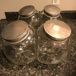 GLASS VINTAGE CANDY JARS
