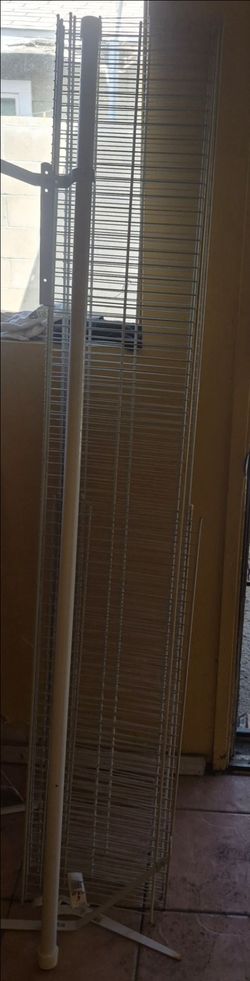 Tall White Wire CD/DVD Tower Rack