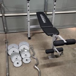 Weight Bench And Weights 