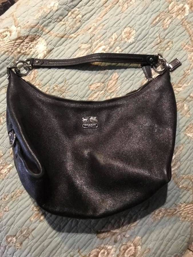 Coach Madison Hailey Black Leather Satchel