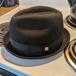 Coal Seattle Black Trilby Dress Hat Size Medium 